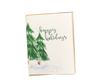 Box Set Christmas Card, Evergreen Christmas, Christmas Tree Card, Watercolor Christmas, Holiday Card, Holiday Cards, Holiday Card Set