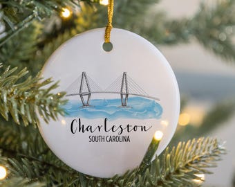 Personalized Ravenel Bridge Ornament | Charleston SC Keepsake
