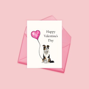 Valentine's Day Card, Australian Shepherd, Pet Card, Card from Pet, Australian Sheperd Puppy, Dog Card, Dog Valentine, Pet Lover, Dog Person image 1