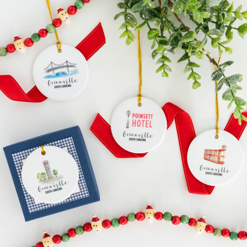 Greenville SC Ornament Greenville Gifts Ornaments Liberty Etsy