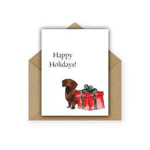 Dachshund Christmas Card: Happy Holidays Pet Card