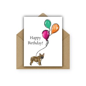 French Bulldog Birthday Card: Brown Frenchie, Dog Lover
