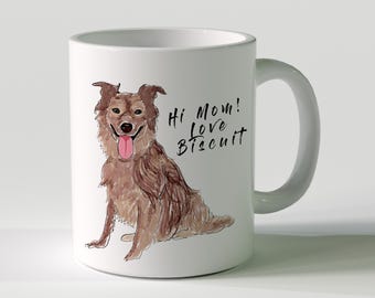 Custom Dog Mug – Personalized Pet Portrait Coffee Cup, Gift for Dog Lover