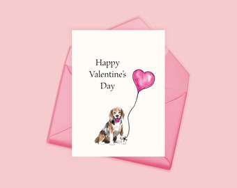 Valentine's Day Card, Beagle, Pet Card, Card from Pet, Beagles, Beagle Puppy, Dog Card, Dog Valentine, Pet Lover, Dog Person