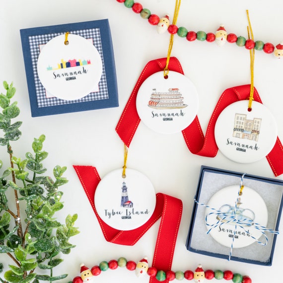 Savannah GA Ornament, Personalized Keepsake, Georgia Gift