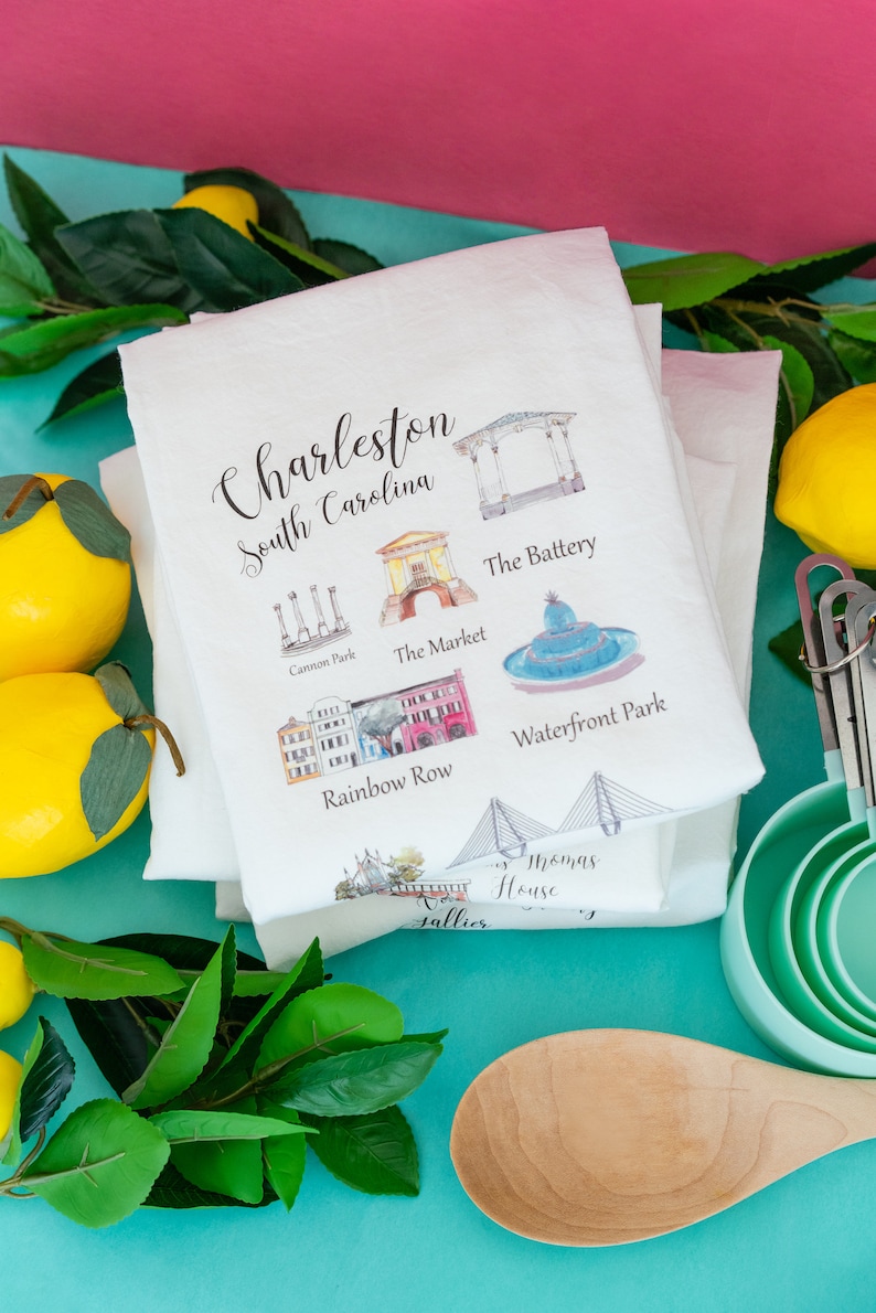 Charleston Tea Towel Tea Towel Gift Set Charleston Gift Etsy