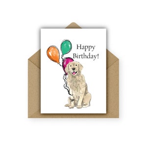 Golden Retriever Birthday Card: Dog Lover Gift