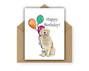 Birthday Card, Golden Retriever, Pet Card, Card from Pet, Golden Retrievers, Puppy, Dog Card, Dog Birthday, Pet Lover, Dog Person