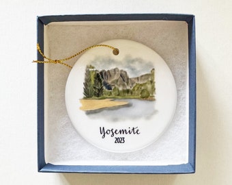 Yosemite Christmas Ornament, Yosemite Ornament, Christmas Tree Ornaments, Travel Souvenir Ornament, Personalized Gift, Holiday Gift Under 25