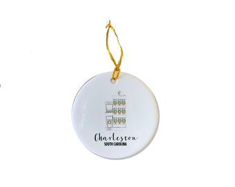 Charleston Single House Ornament, Christmas Ornament, Charleston Gift, Personalized Gift, Holiday Ornament, Dodeline, Custom Gift, Under 25