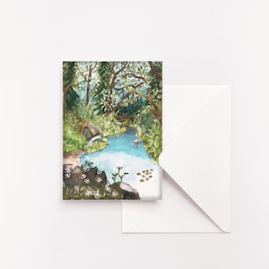 Set di biglietti di auguri di montagna Cashiers NC, Highlands NC, Ruscello di montagna, Souvenir delle vacanze, Arte di montagna, Arte ad acquerello, Idea regalo per set di cancelleria