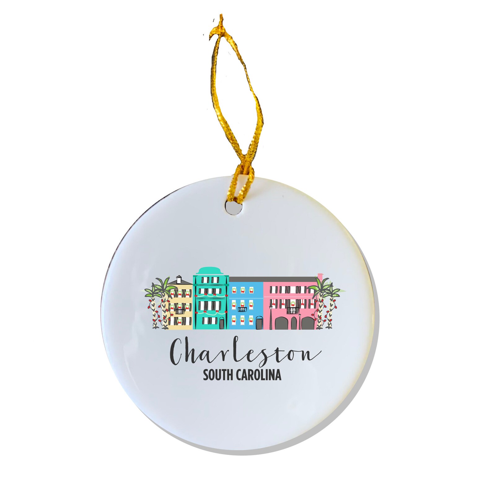 Charleston Ornament Christmas Ornament Rainbow Row Etsy