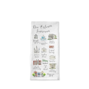 New Orleans Landmarks Tea Towel: Louisiana Gift Set