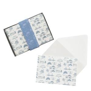 Charleston Toile Briefpapier Set, Notecard Set, Blue Toile, Rainbow Row, Ravenel Bridge, Charleston Gift Idea, Charleston Gifts, Traditionele