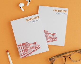 Charleston Notepad, Memo Pad, Rainbow Row, Charleston Gift, South Carolina, Stationery, Notepads, Desk Gifts, Gift Basket Item, Housewarming