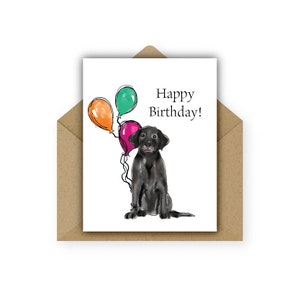 Birthday Card, Labrador Retriever, Pet Card, Card from Pet, Black Lab Puppy, Dog Card, Dog Birthday, Pet Lover, Dog Person