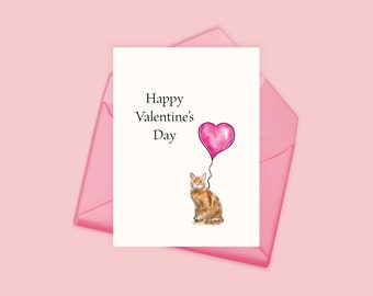 Valentine's Day Card, Tabby Cat, Pet Card, Card from Pet, Orange Cats, Lab Puppy, Cat Card, Dog Valentine, Pet Lover, Cat Person