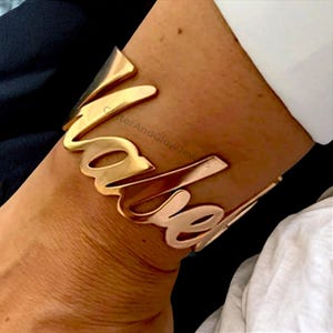 Personalized Name Bangle: Stainless Steel Custom Bracelet