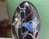 Hand Blown Glass Vase 1990 ASGW Adirondack Stained Glass Works Silver Aventurine VINTAGE by Plantdreaming