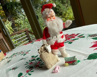 Santa Clause with Gift Bag made in Japan 8" VINTAGE By Plantdreaming