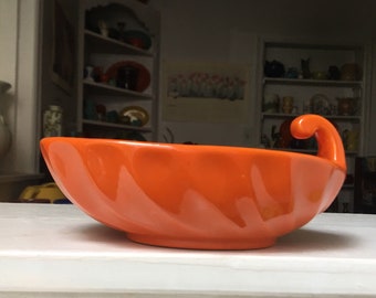 Bauer Pottery Orange Pickle Relish Dish California VINTAGE by Plantdreaming