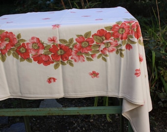 Mad Men Christmas Fringe Tablecloth Round 1960 Mid Century Modern Christmas Tablecloth