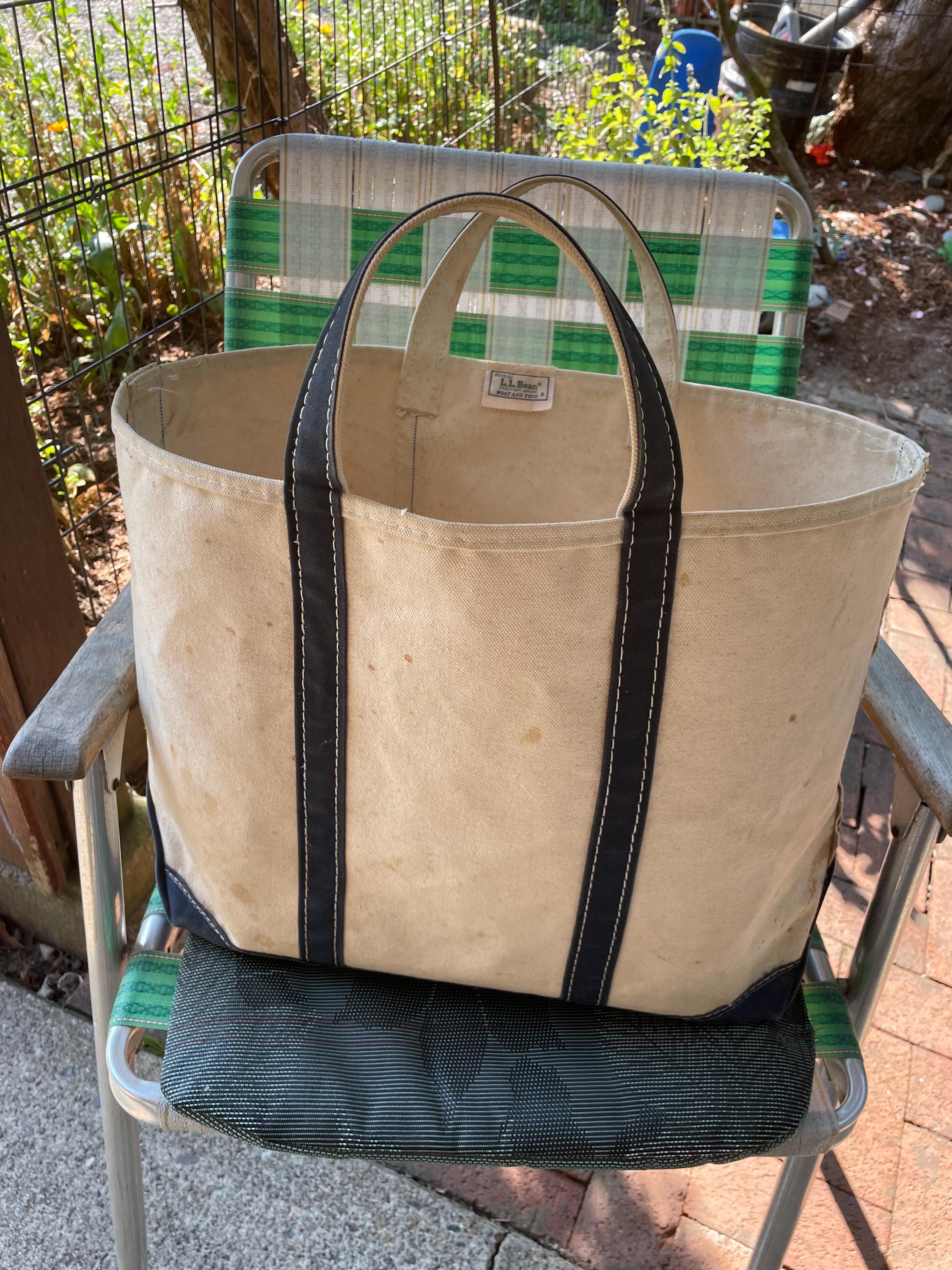 Vintage L.L. Bean Boat and Tote Large Blue Sawtooth Label 1980 - Etsy