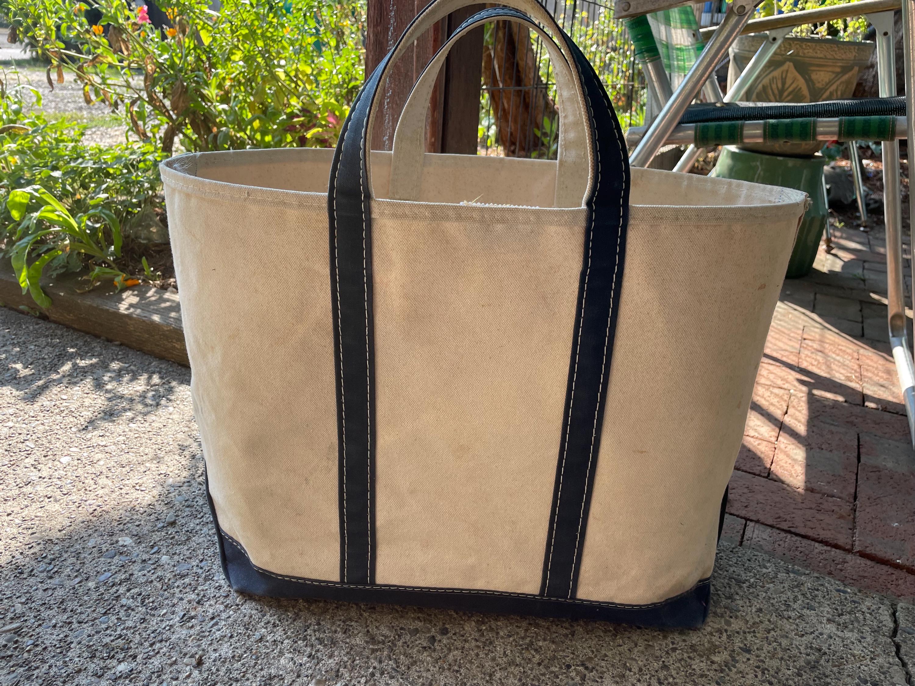 Vintage L.L. Bean Boat and Tote Large Blue Sawtooth Label 1980 - Etsy