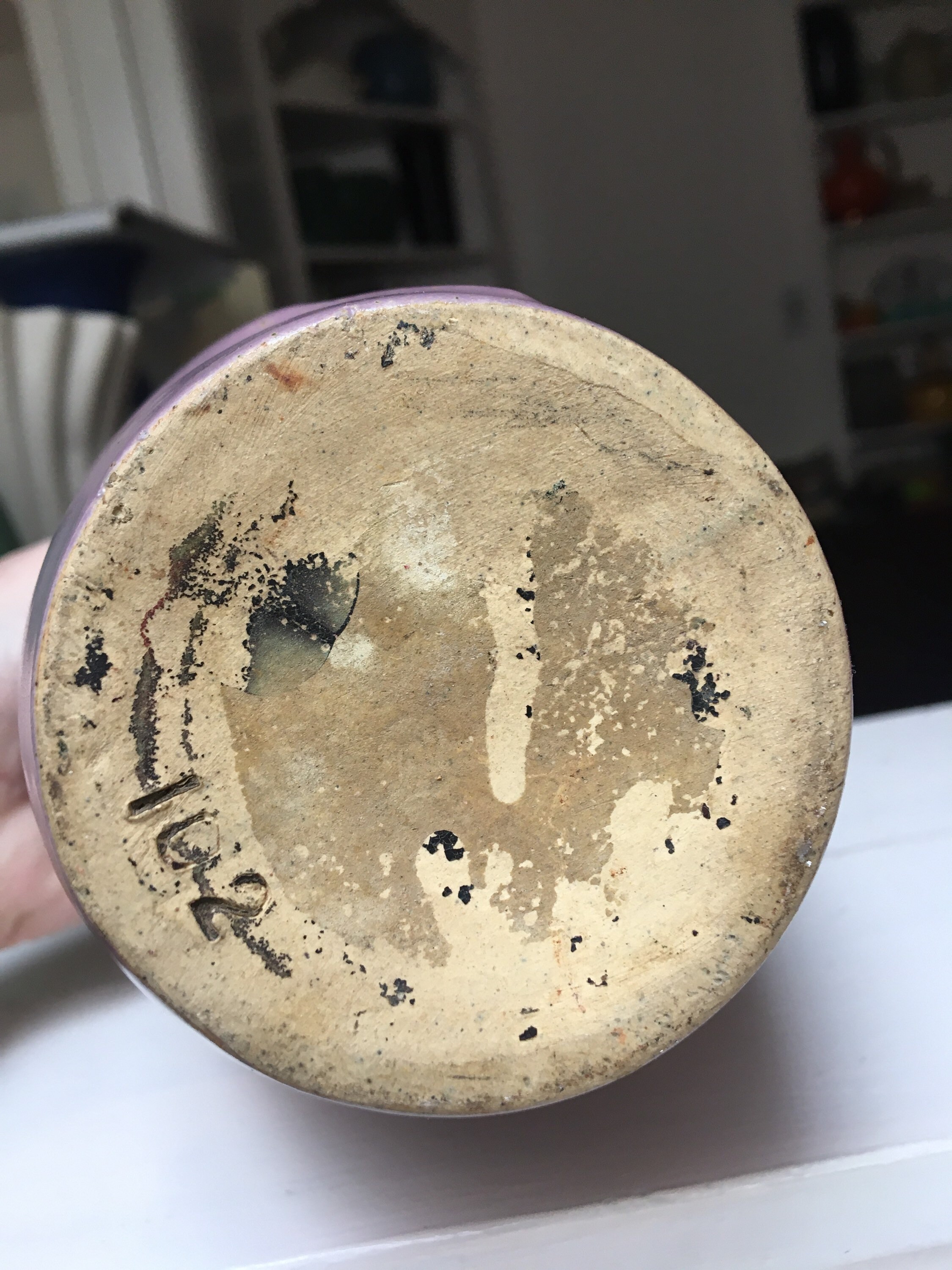 ネットで注文 Zanesville 102 Number Glaze Purple Vase Leaf Tobacco Pottery 鉄道模型