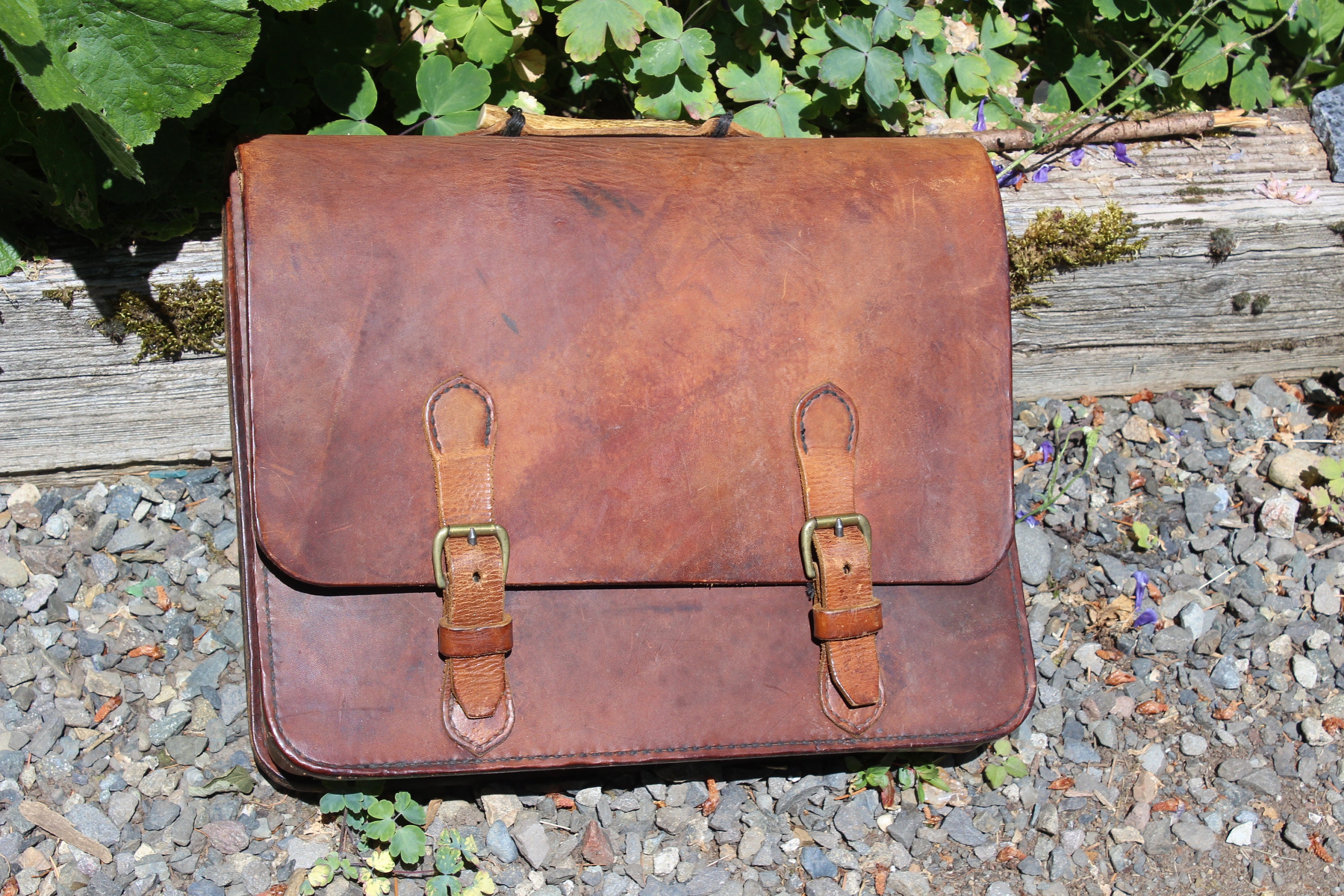 antler leather briefcase