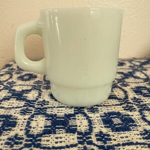 Anchor Hocking Mug Nude Railroad Milk Glass Oven Proof VINTAGE by