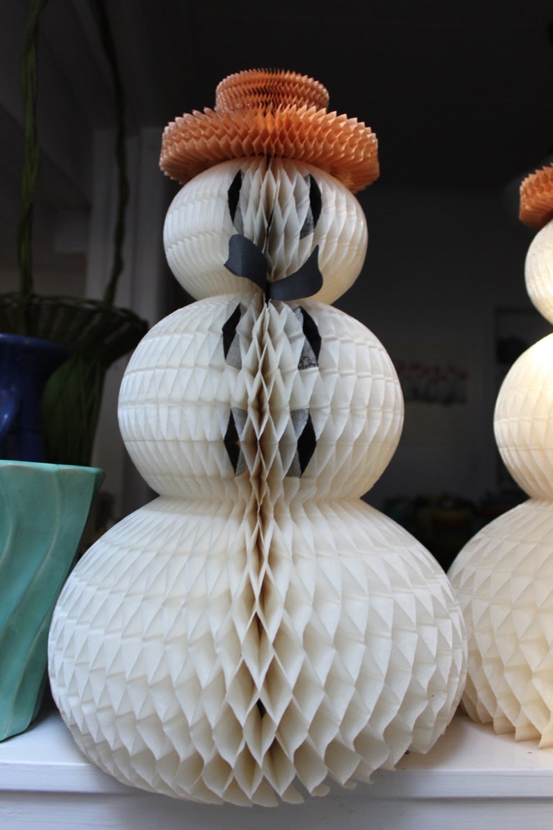 Snowman Honeycomb 1 LARGE 18 made in USA Bee Line Christmas decoration VINTAGE by Plantdreaming
