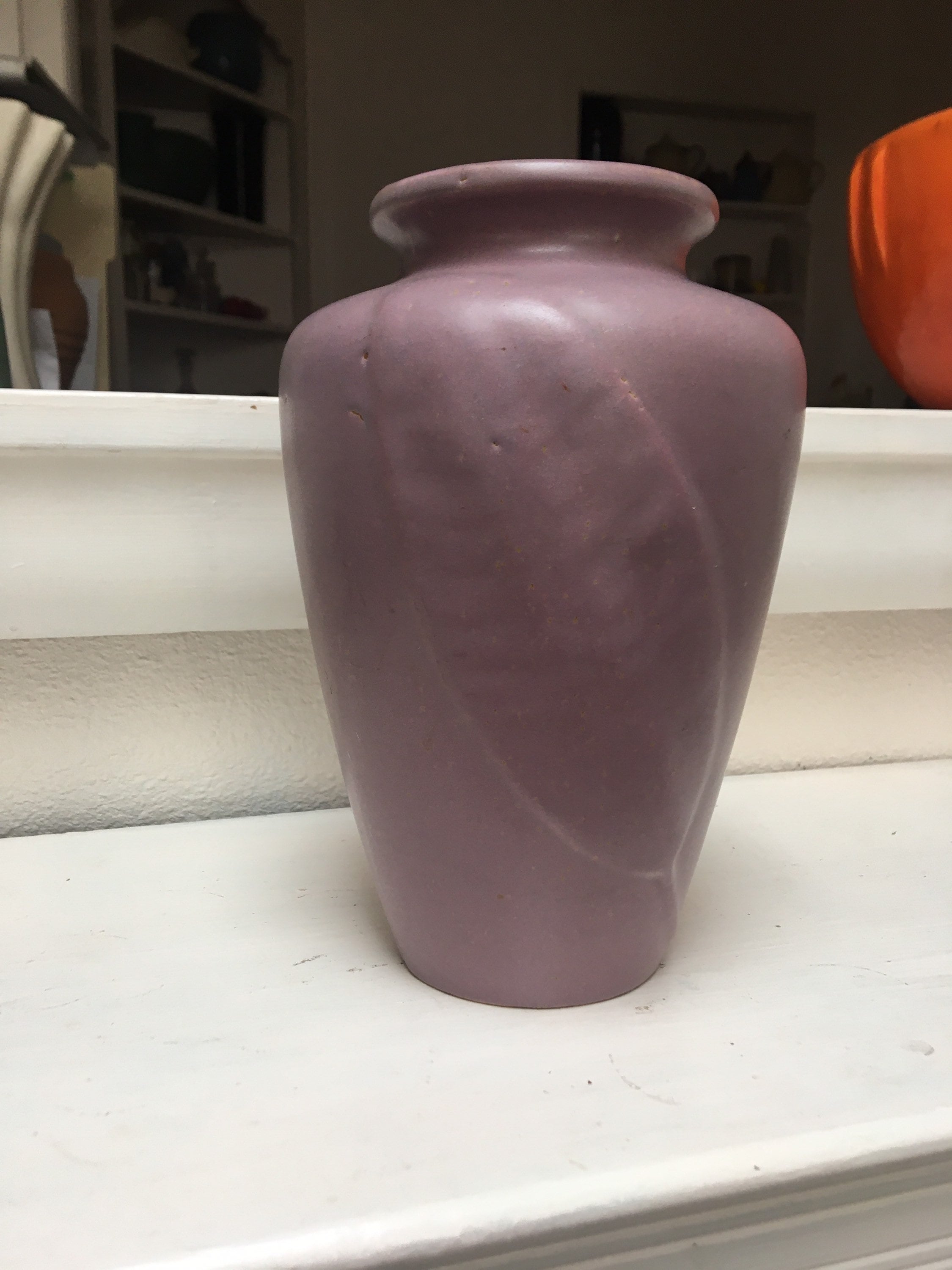 Zanesville Pottery Tobacco Leaf Vase Purple Glaze Number 102