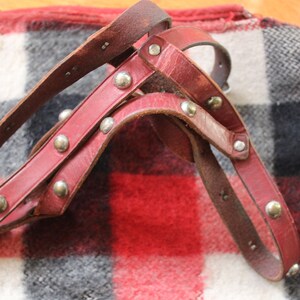 Leather Dog Harness Tags Plaid Wool Coat 1950s VINTAGE by Plantdreaming