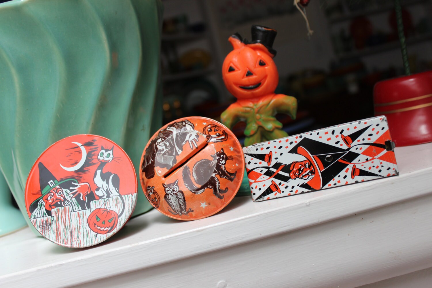 Tin Lithographed Noisemaker Ratchet Style Halloween VINTAGE by Etsy