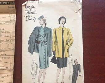 Vogue Sewing Pattern S-4603 Dress and Coat Size 16 VINTAGE by Plantdreaming