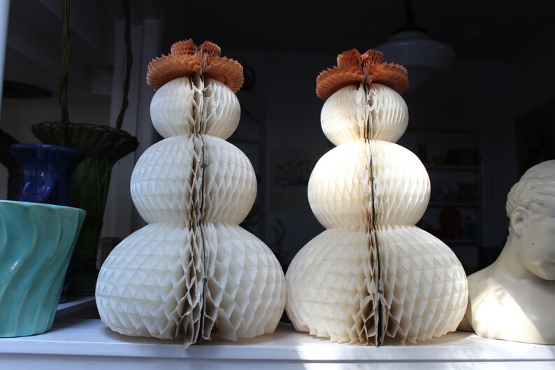 Snowman Honeycomb 1 LARGE 18 made in USA Bee Line Christmas decoration VINTAGE by Plantdreaming