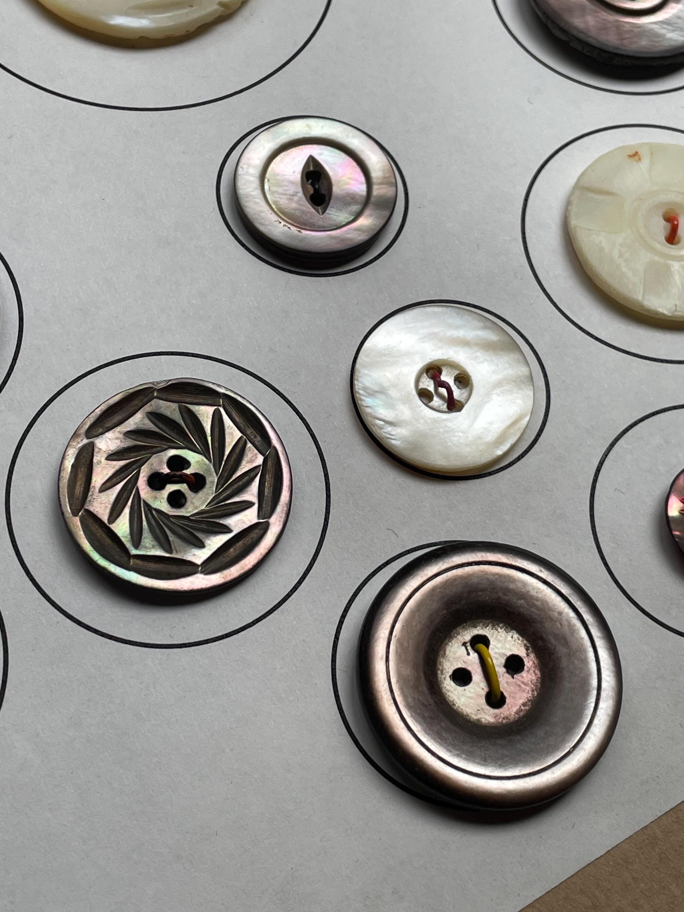 Antique Mother of Pearl Shell Fancy Buttons on Card Lot 25 - Etsy