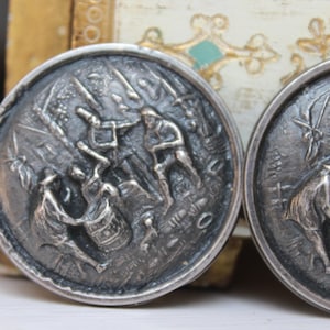 Hans Jensen Earrings Silver Plated Clip On Denmark Large Nordic VINTAGE by Plantdreaming