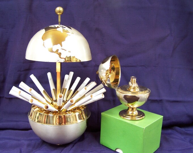 Globe Cigarette Holder and Lighter Vintage Retro Etsy