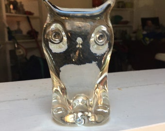 Hand Blown Art Glass Owl VINTAGE by Plantdreaming