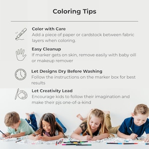 Dinosaur Coloring Pajama Gift Set for Kids - Bamboo 2-piece PJs with Permanent Fabric Markers, Creative Keepsake for Boys & Girls zdjęcie 9