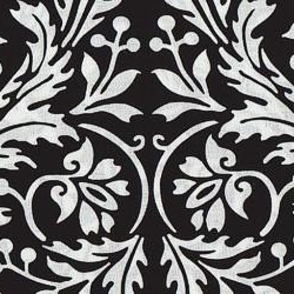 1 yard--Blank Quilting--Ascot Collection--Black & White--Scroll Damask