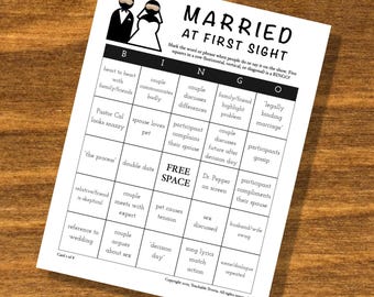 Married at First Sight Bingo, TV television watch party, party game, fan-tested, PDF download