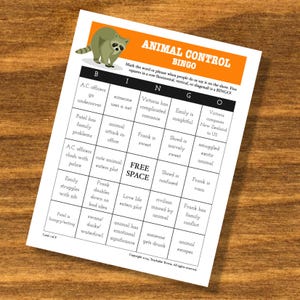 Animal Control TV show Bingo game, watch party game, television show, PDF download, fan-tested!