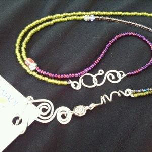 Allymade ID lanyard  pink name badge landyard, purple Lanyard and green Lanyard Glass Lanyard Beaded Lanyard