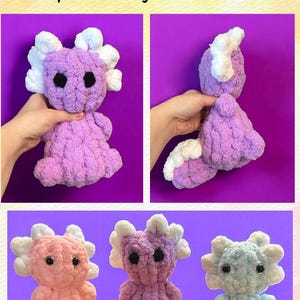 Patrón de mini ajolote. Este PDF incluye instrucciones detalladas y fotos. No es un artículo físico.