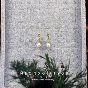 Freshwater Pearl Gold-plated Pendant Earrings, Vintage Pearl Earrings