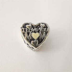 pandora charm ch-  s925 i love you mom mum heart silver sterling mothers day