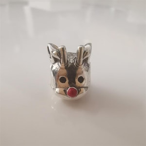 brand new  silver pandora chrisas red-nosed reindeer charm